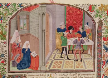 Ms 927 Fol.107 Mäßigkeit und Unmäßigkeit, aus 